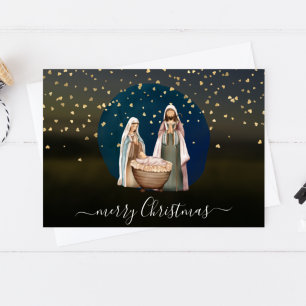 Nativitetsscen, Mary, Joseph, baby Jesus jul Vykort