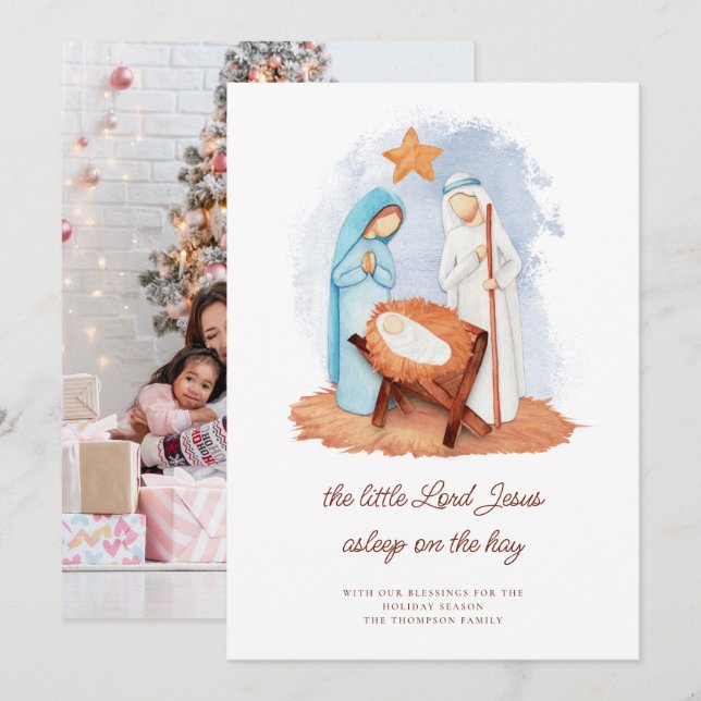 Nativitetsscenen Asov på Hay Photo-julen Julkort (Fram/baksida)