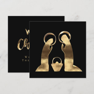 Nativitetsscenen Black och Guld God jul Julkort