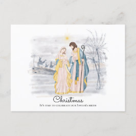 Nativitetsscenen - Mary, Joseph & Newborn Baby Jes Vykort