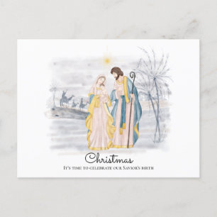 Nativitetsscenen - Mary, Joseph & Newborn Baby Jes Vykort