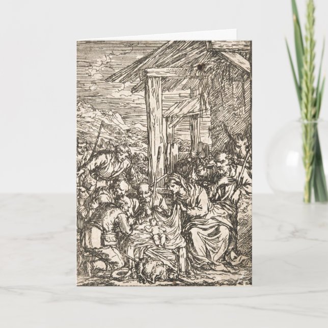 Nativitetstyska av Jonas Umbach (C 1624-1693) Helgkort (Framsida)