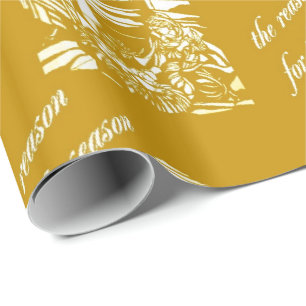 Nativity befläckt Glass- guld Presentpapper