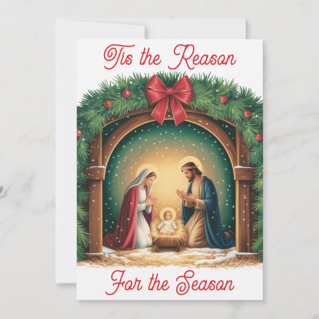 Nativity Christmas Flat Card (Framsida)