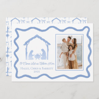 Nativity Christmas Greeting, Holiday Family Photo Julkort