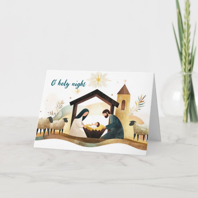 NATIVITY CHRISTMAS-KORT FÖR ALLA TACK KORT (Framsida)