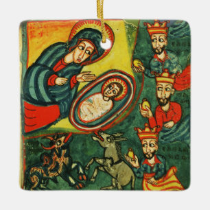NATIVITY CHRISTMAS PARCHMENT,ADORATION MAGI JULGRANSPRYDNAD KERAMIK