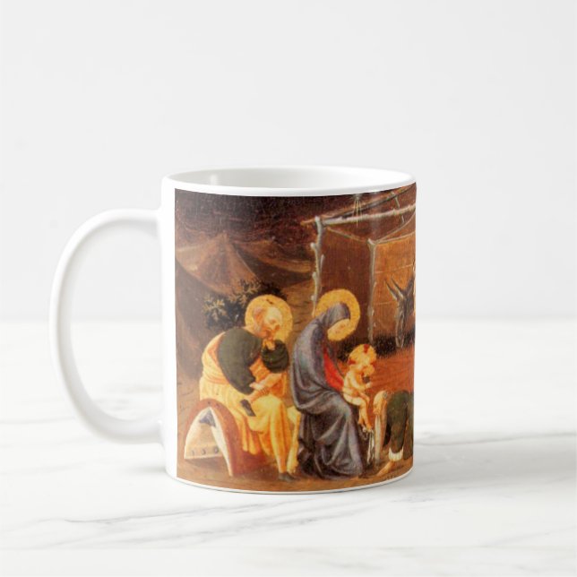 NATIVITY CHRISTMAS PARCHMENT,ADORATION MAGI KAFFEMUGG (Vänster)