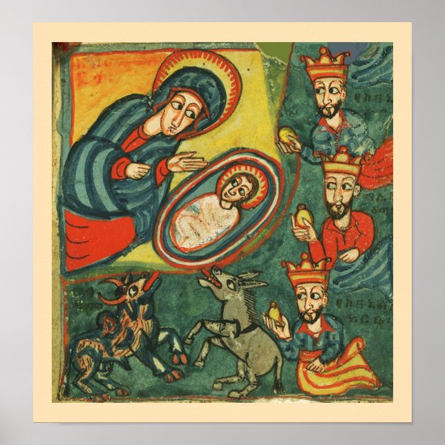 NATIVITY CHRISTMAS PARCHMENT,ADORATION MAGI POSTER (Framsidan)