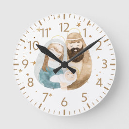 Nativity Christmas Wall Clock Home Decor Rund Klocka