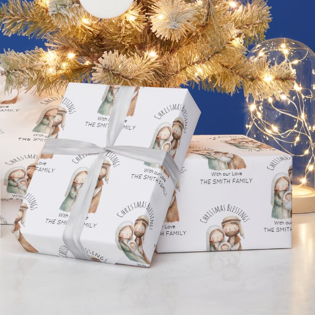 Nativity Christmas Wrapping Paper - Christian Gift Presentpapper (Helgdagar)