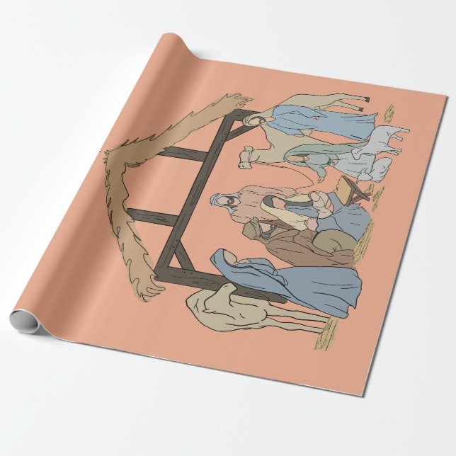 NATIVITY CHRISTMAS WRAPPING PAPER  PRESENTPAPPER (Utrullad)