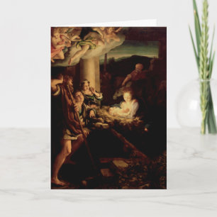 Nativity - helig natt - Correggio - renaissance Helgkort