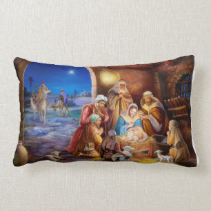 nativity helig nattmålning lumbarkudde