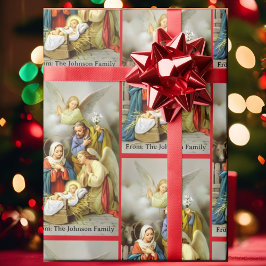 Nativity Holy Family Add Your Text Christmas Gift Presentpapper