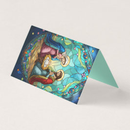 Nativity in stained glass kort