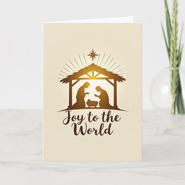 Nativity Joy to the World Card Kort (Framsida)