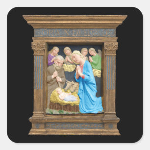 NATIVITY Luca Della Robbia Fyrkantigt Klistermärke