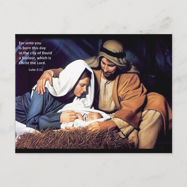 Nativity-/Luke 2:11 Helg Vykort (Framsida)