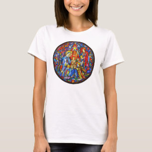 Nativity målad målat glassstil t-shirt