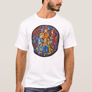 Nativity målad målat glassstil t-shirt