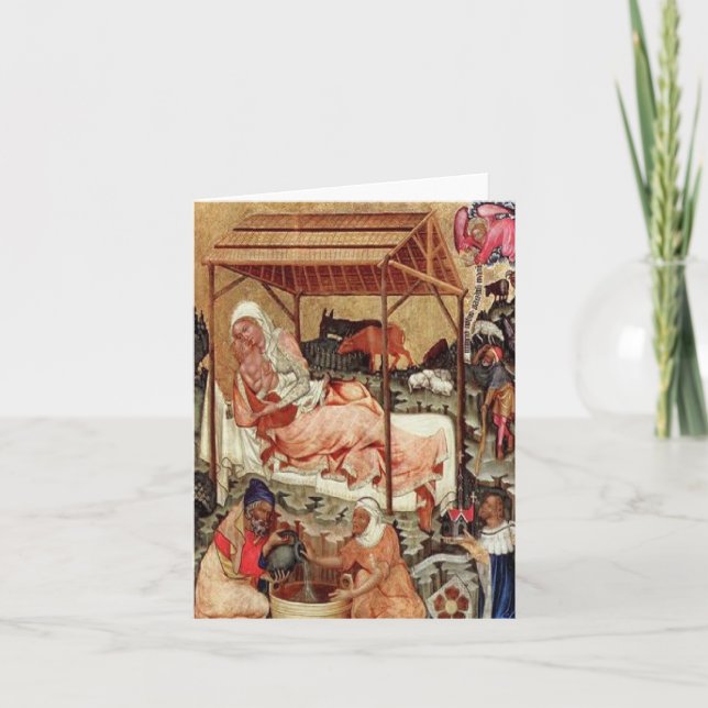 Nativity = Meister von Hohenfurth 1430. Helgkort (Framsida)