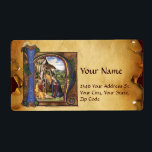 NATIVITY MONOGRAM CHRISTMAS PARCHMENT FRAKTSEDEL<br><div class="desc">Elegant-,  lack-,  ljus- och god jul-design för parker från italienska medieval-miniatyr i en antifonär av Francesco Di Giorgio Martini</div>