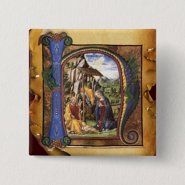 NATIVITY MONOGRAM CHRISTMAS PARCHMENT KNAPP (Framsida)