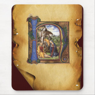 NATIVITY MONOGRAM CHRISTMAS PARCHMENT MUSMATTA