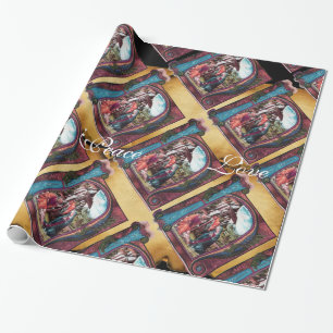 NATIVITY MONOGRAM CHRISTMAS PARCHMENT Rosa Blue Presentpapper