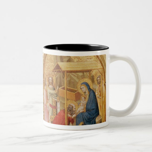 Nativity och tillbedjan av magina Två-Tonad mugg (Höger)