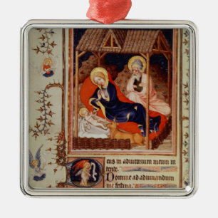 Nativity och umgänge av shepherdset julgransprydnad metall