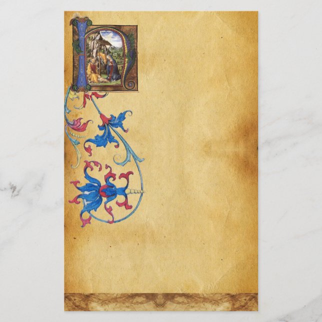 NATIVITY PARCHMENT Monogram Brevpapper (Framsida)