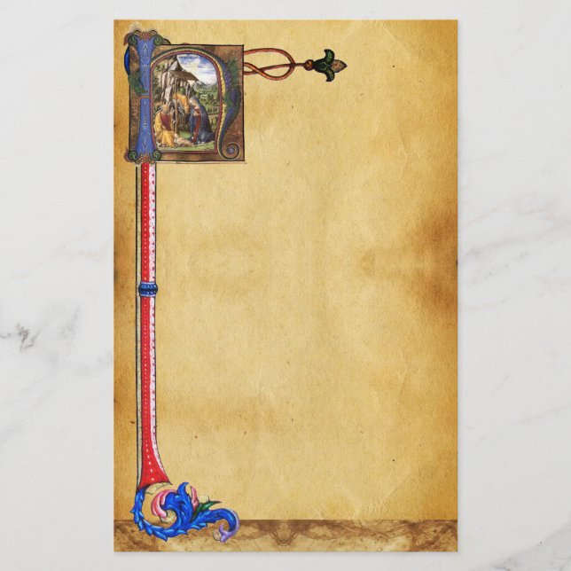 NATIVITY PARCHMENT Monogram Brevpapper (Framsida)