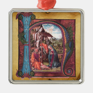 NATIVITY PARCHMENT Monogram Julgransprydnad Metall