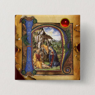 NATIVITY PARCHMENT Red Ruby Monogram Knapp