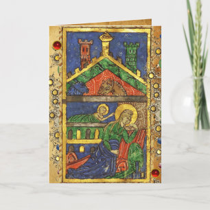 NATIVITY PARCHMENT with IRISH CHRISTMAS BLESSING Helgkort