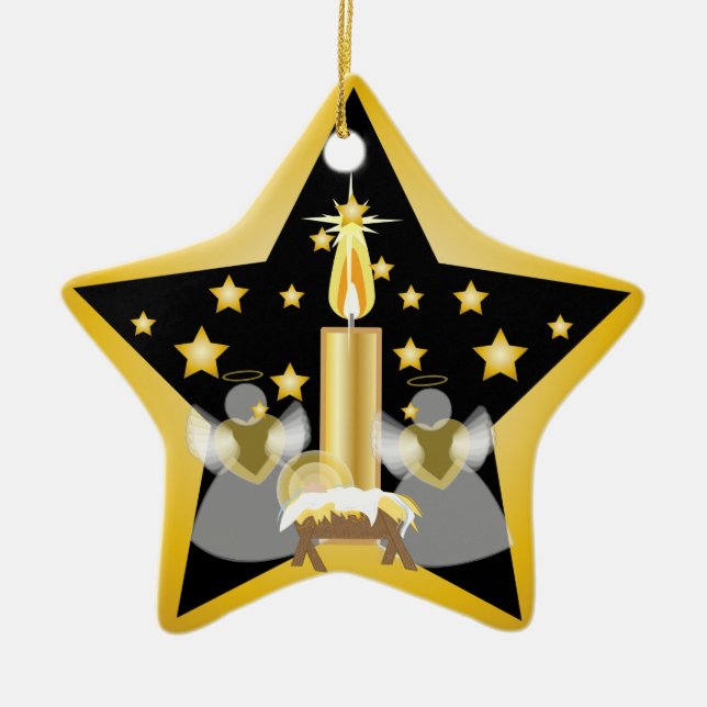 Nativity Prydnad-Skräddarsy Julgransprydnad Keramik (Framsidan)