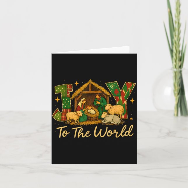 Nativity Scene Joy To The World – Christmas Faith  Kort (Framsida)