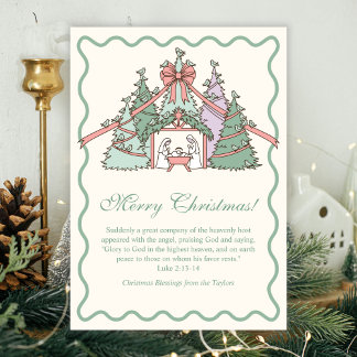 Nativity & Scripture Christian Merry Christmas Julkort