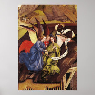 Nativity specificerar av tre änglar, c.1425 poster