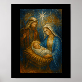 Nativity Stained Glass Mosaic | Holy Family  Poster