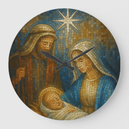 Nativity Stained Glass Mosaic | Holy Family  Stor Klocka