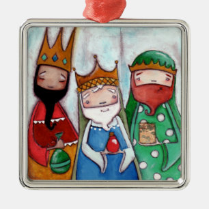 Nativity tre kungar - högvärdig prydnad julgransprydnad metall