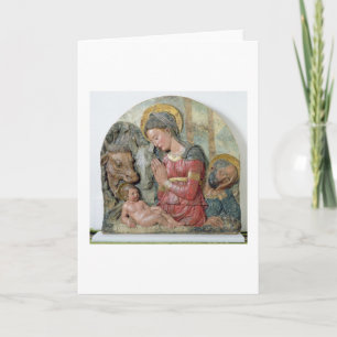 Nativityen, c.1460 (den målade terrakottan) helgkort