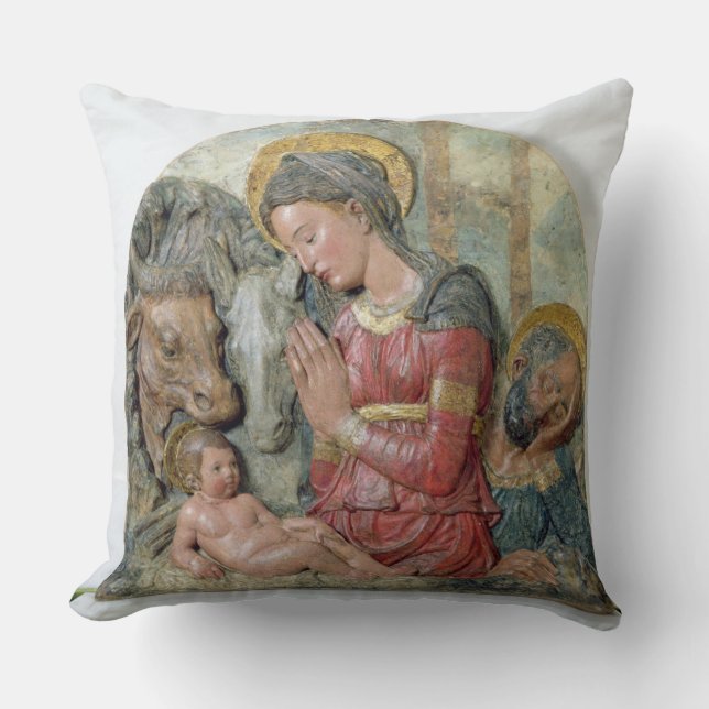 Nativityen, c.1460 (den målade terrakottan) kudde (Framsida)