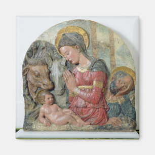 Nativityen, c.1460 (den målade terrakottan) magnet