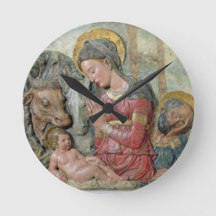 Nativityen, c.1460 (den målade terrakottan) rund klocka