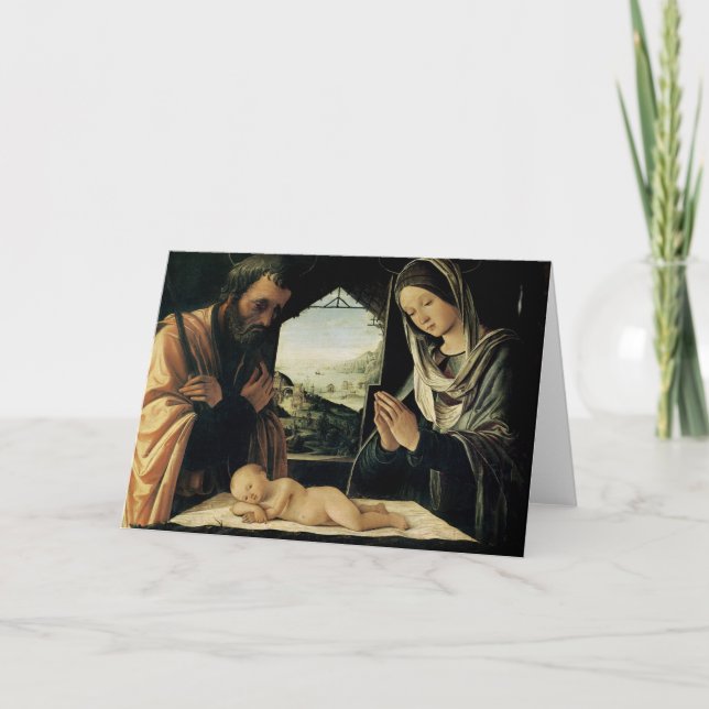 Nativityen, c.1490 helgkort (Framsida)