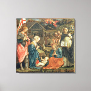 Nativityen med SS. Michael och Dominic, 1470 (t Canvastryck